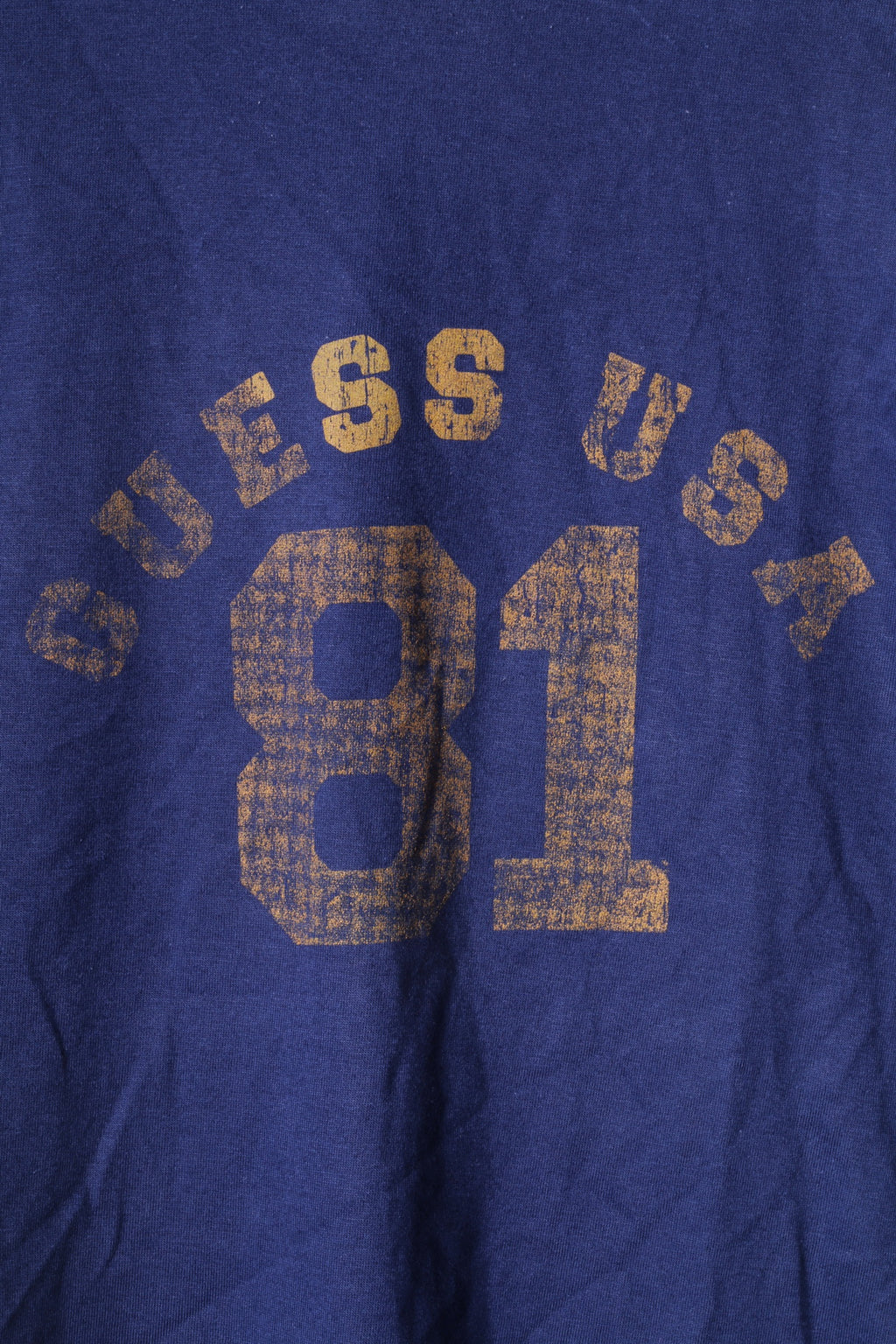 Guess Jeans T-shirt da uomo XL grafica in cotone blu scuro #81 Top retrò