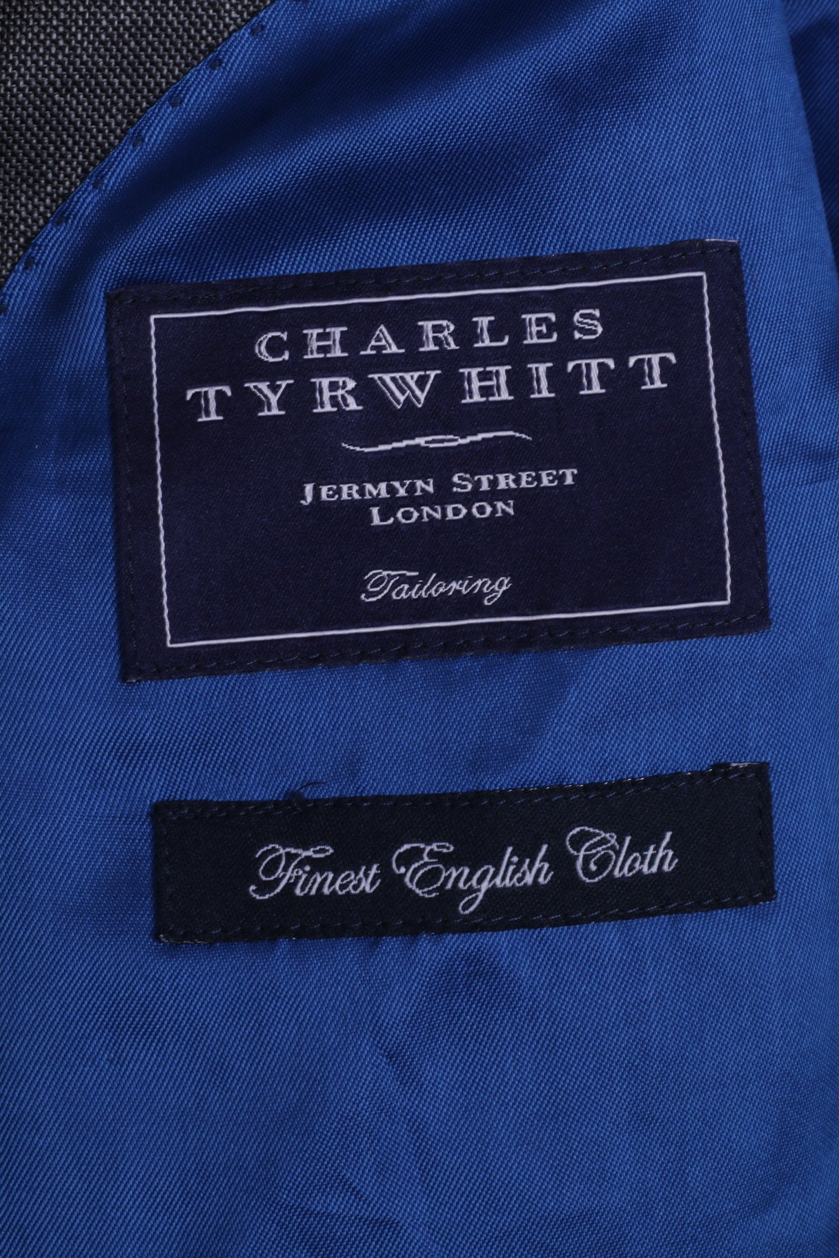 Charles Tyrwhitt Jermyn Street London Giacca blazer da uomo 44 L in lana grigia