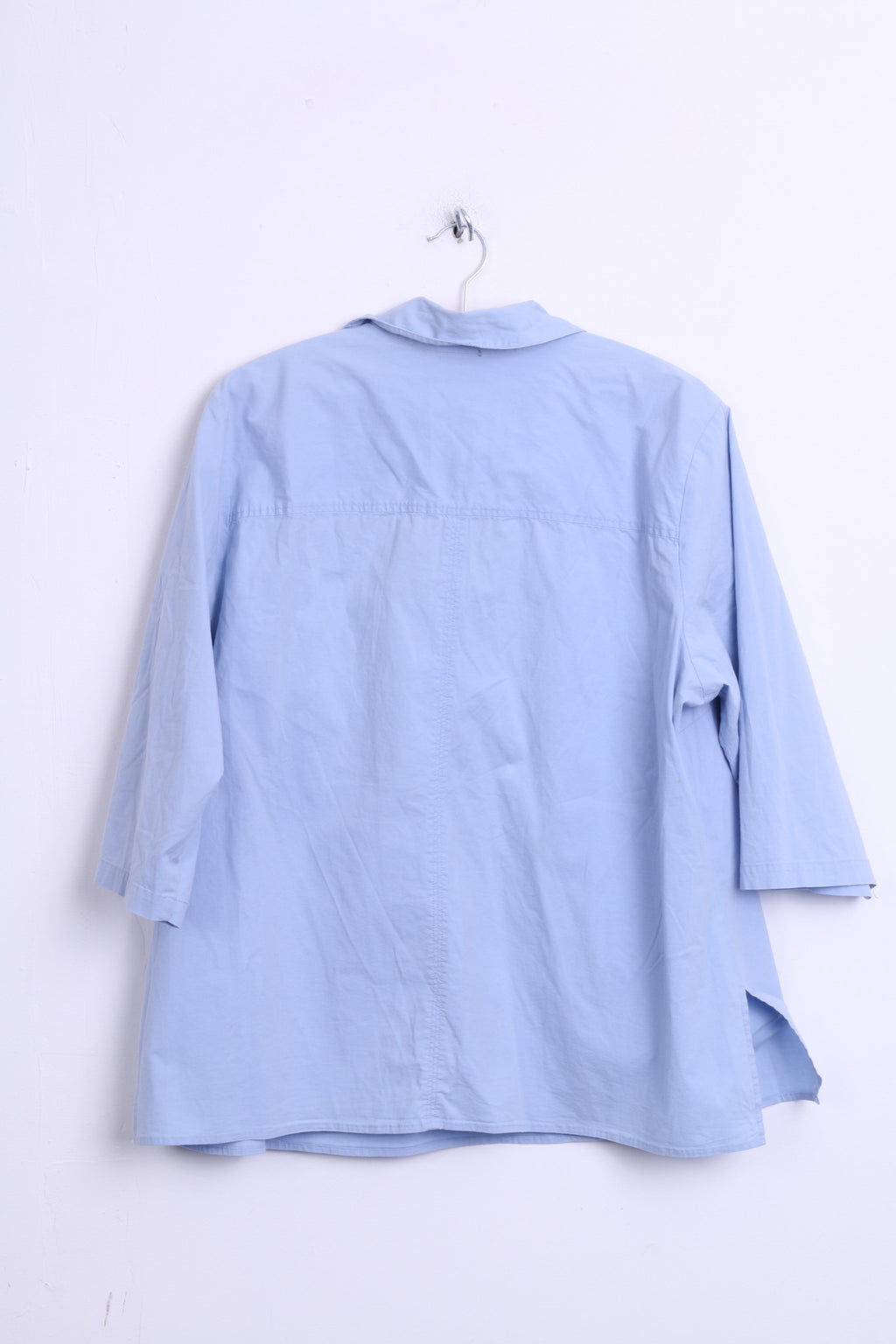 Notations Womens 2XL Casual Shirt Cotton Blue Short Sleeve - RetrospectClothes