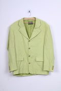 PS Company Veste Homme 50 L Lime Blazer Lin Simple Boutonnage