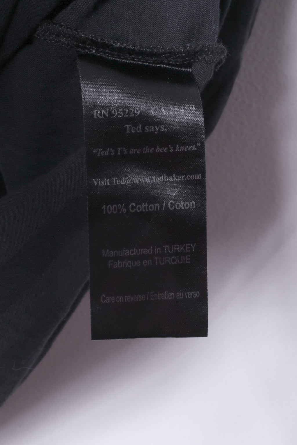 Ted Baker Men 5 M Shirt Black Graphic Cotton Crew Neck Classic Top