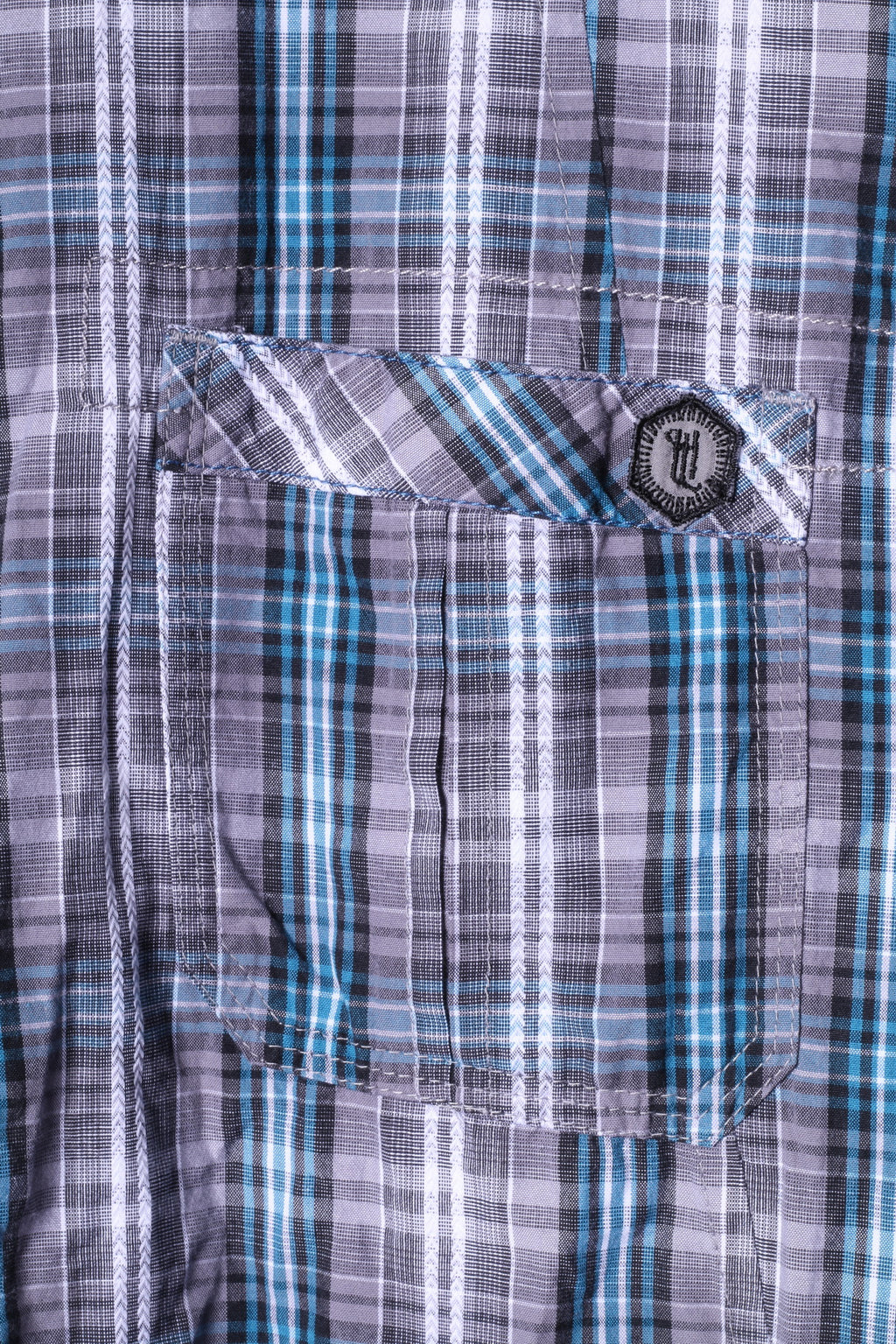 Henri Lloyd Mens M Casual Shirt Blue Check Long Sleeve Cotton Pockets