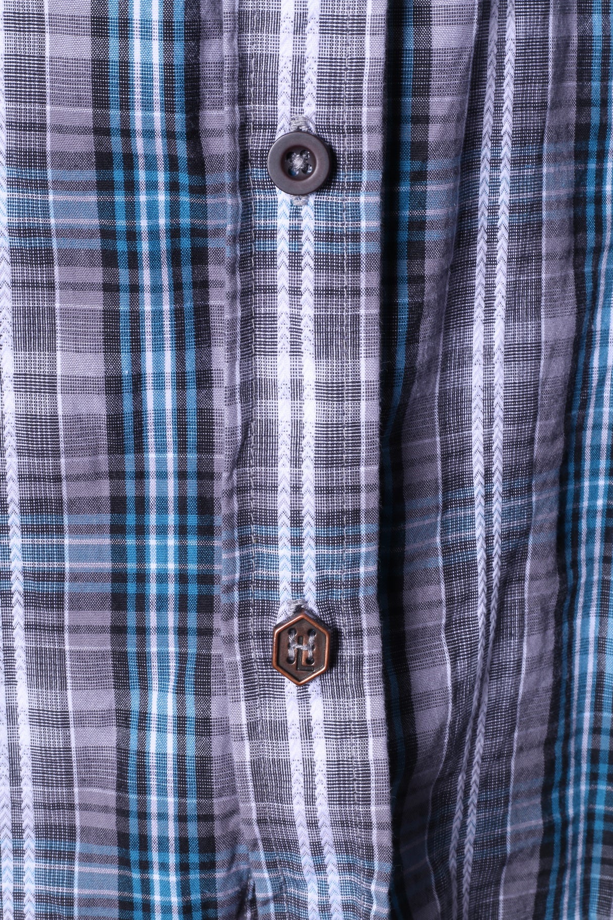 Henri Lloyd Mens M Casual Shirt Blue Check Long Sleeve Cotton Pockets