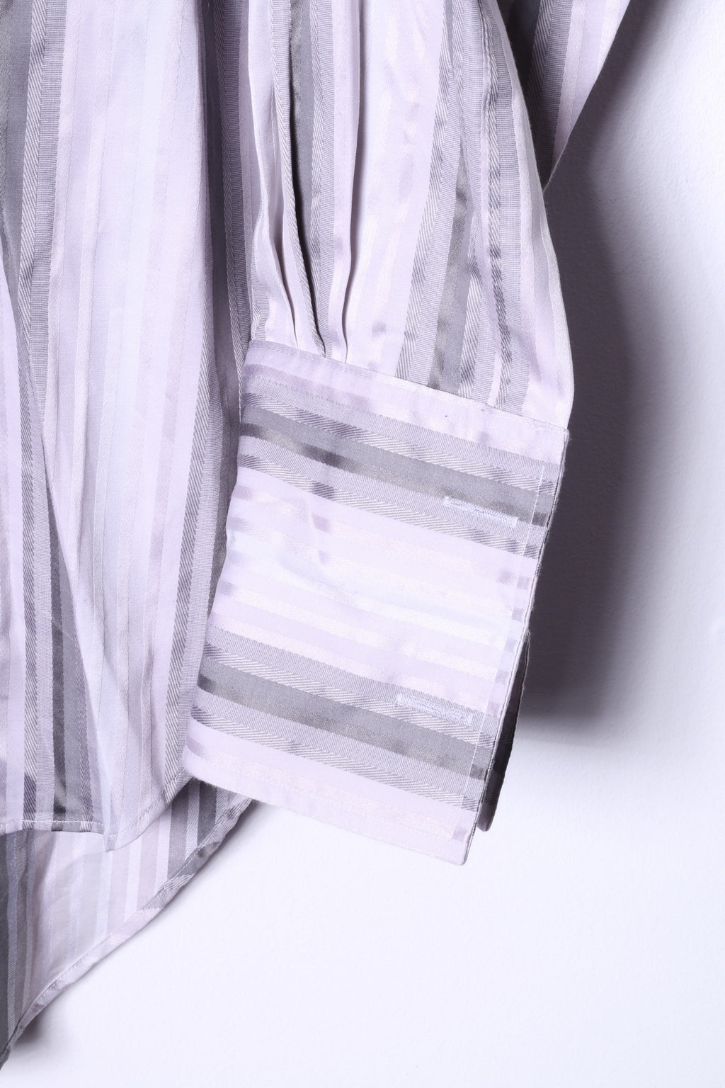 TMLewin Camicia casual da uomo 16.5 33 L Top elegante con polsini a righe in cotone grigio