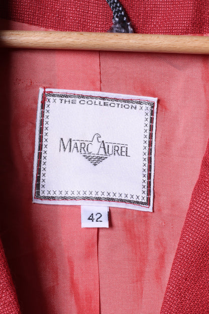 Marc Aurel Womens 42 Blazer Rosso monopetto in lino con spalline