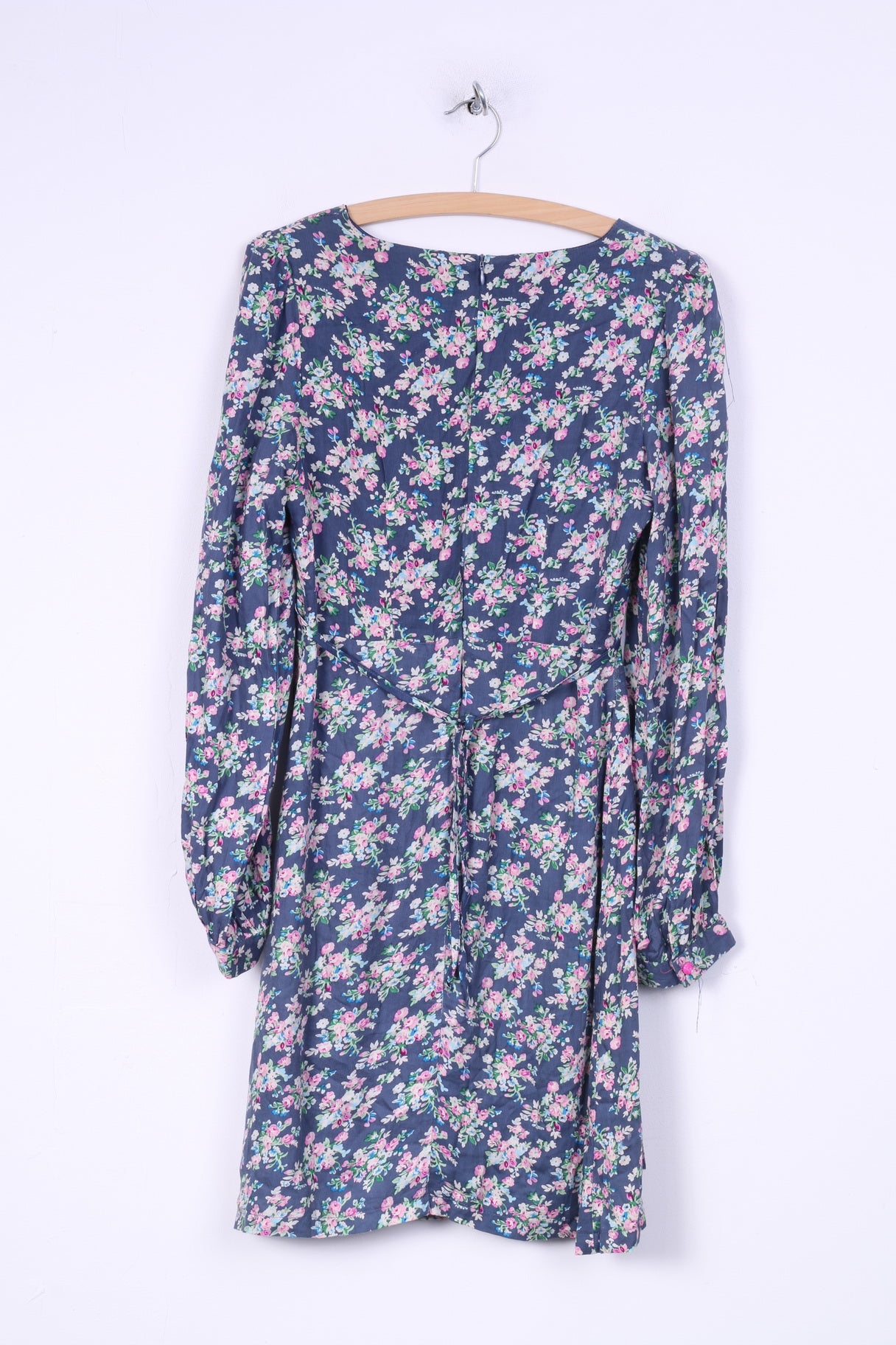 Ruby Belle Miniabito da donna 10 M con stampa floreale a maniche lunghe e scollo a V blu scuro