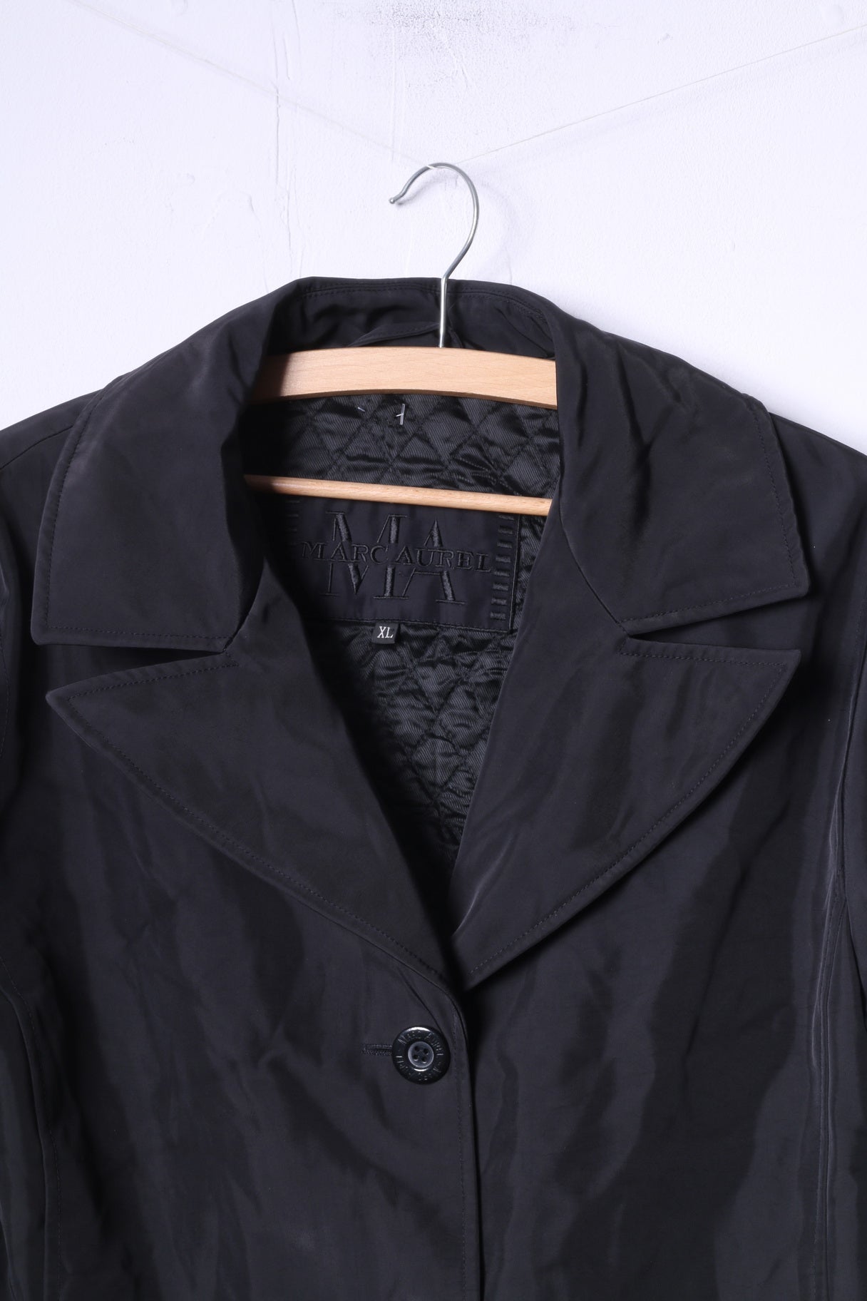 Marc Aurel Women XL Jacket Black Single Breasted Padded Nylon Waterproof Top