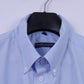 Royal Class Mens 45 XXL Casual Shirt Blue Cotton Business Line Long Sleeve Top