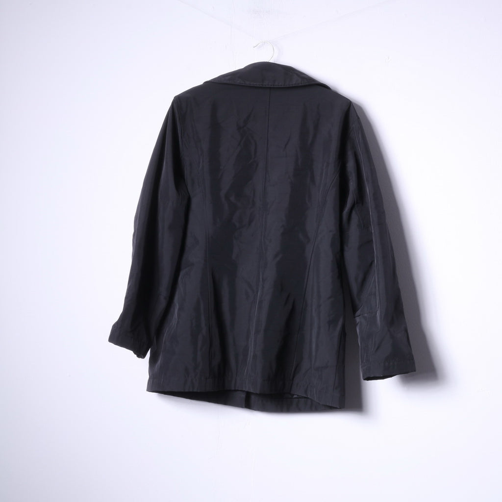 Marc Aurel Women XL Jacket Black Single Breasted Padded Nylon Waterproof Top