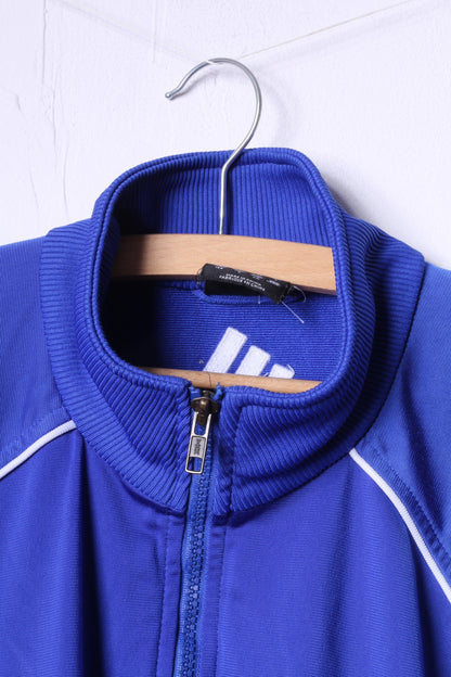 Felpa Adidas da uomo 42/44 XL con cerniera intera blu scuro per abbigliamento sportivo