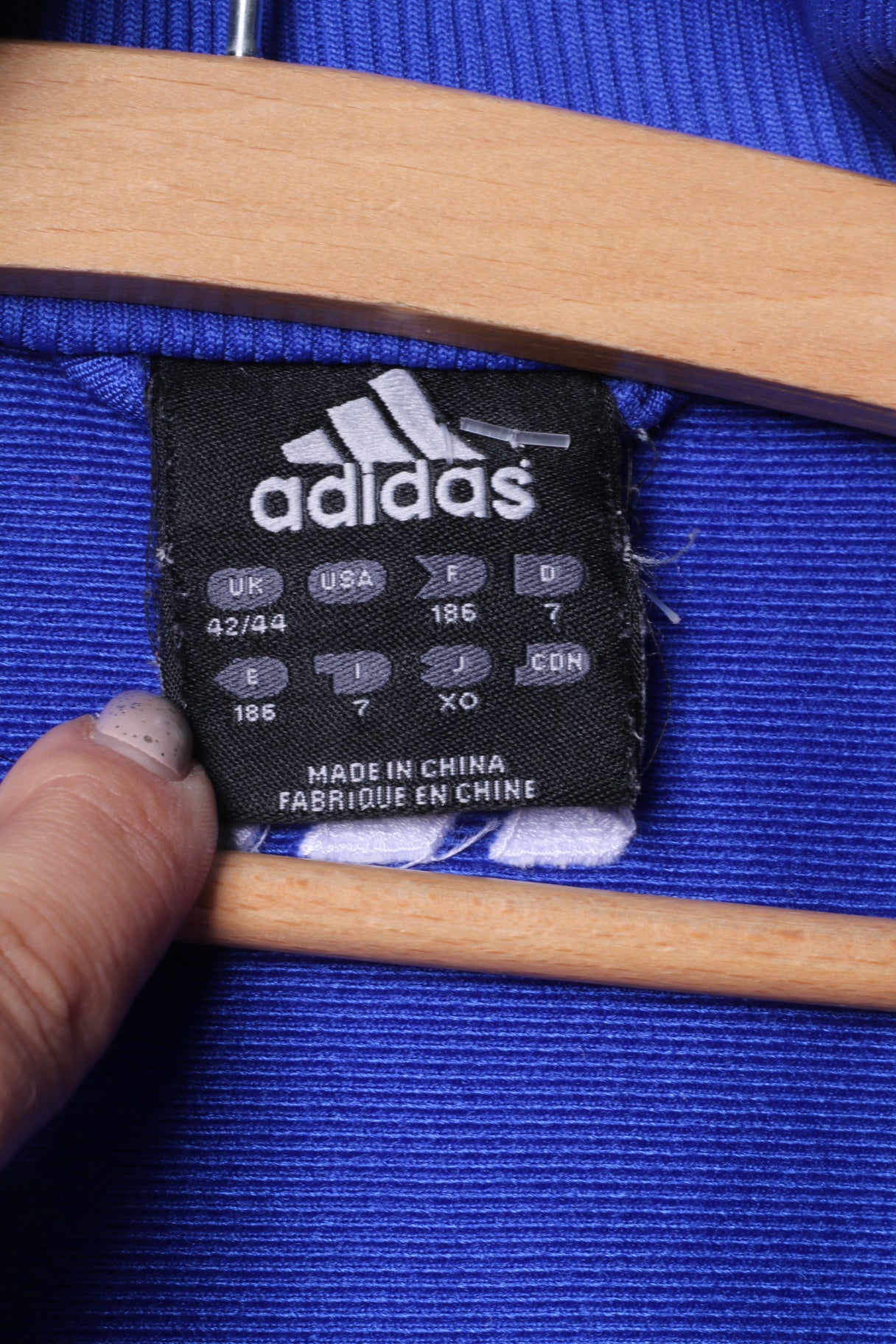 Adidas Sweat-shirt pour homme 42/44 XL avec fermeture éclair complète Bleu marine