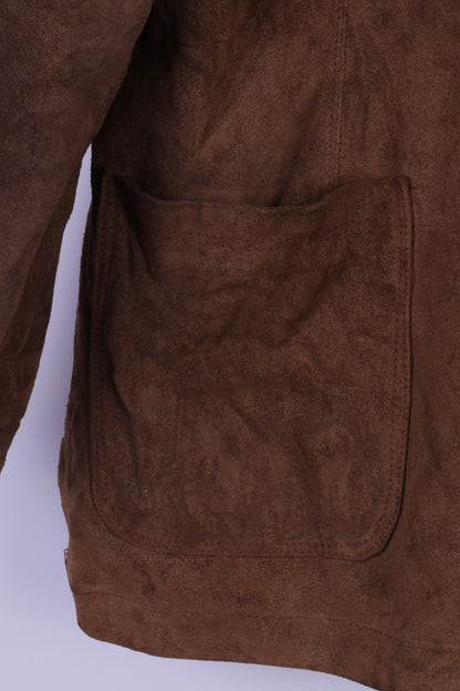 Privilegi Womens 48 XL Jacket Brown Vintage Leather Suede Designed in Italy Jacket