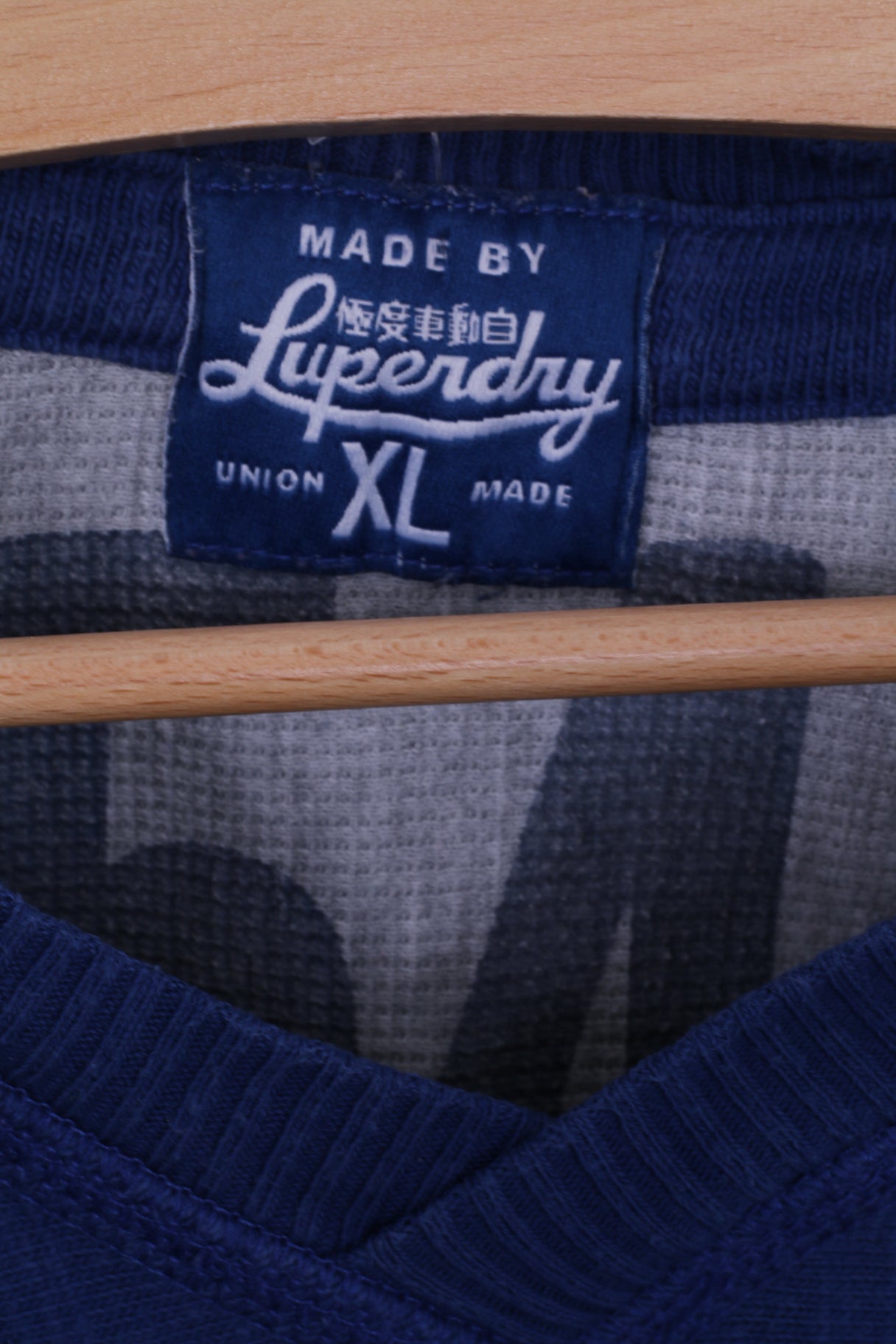 Superdry Homme XL (M) Sweat Bleu Col V Coton State #45