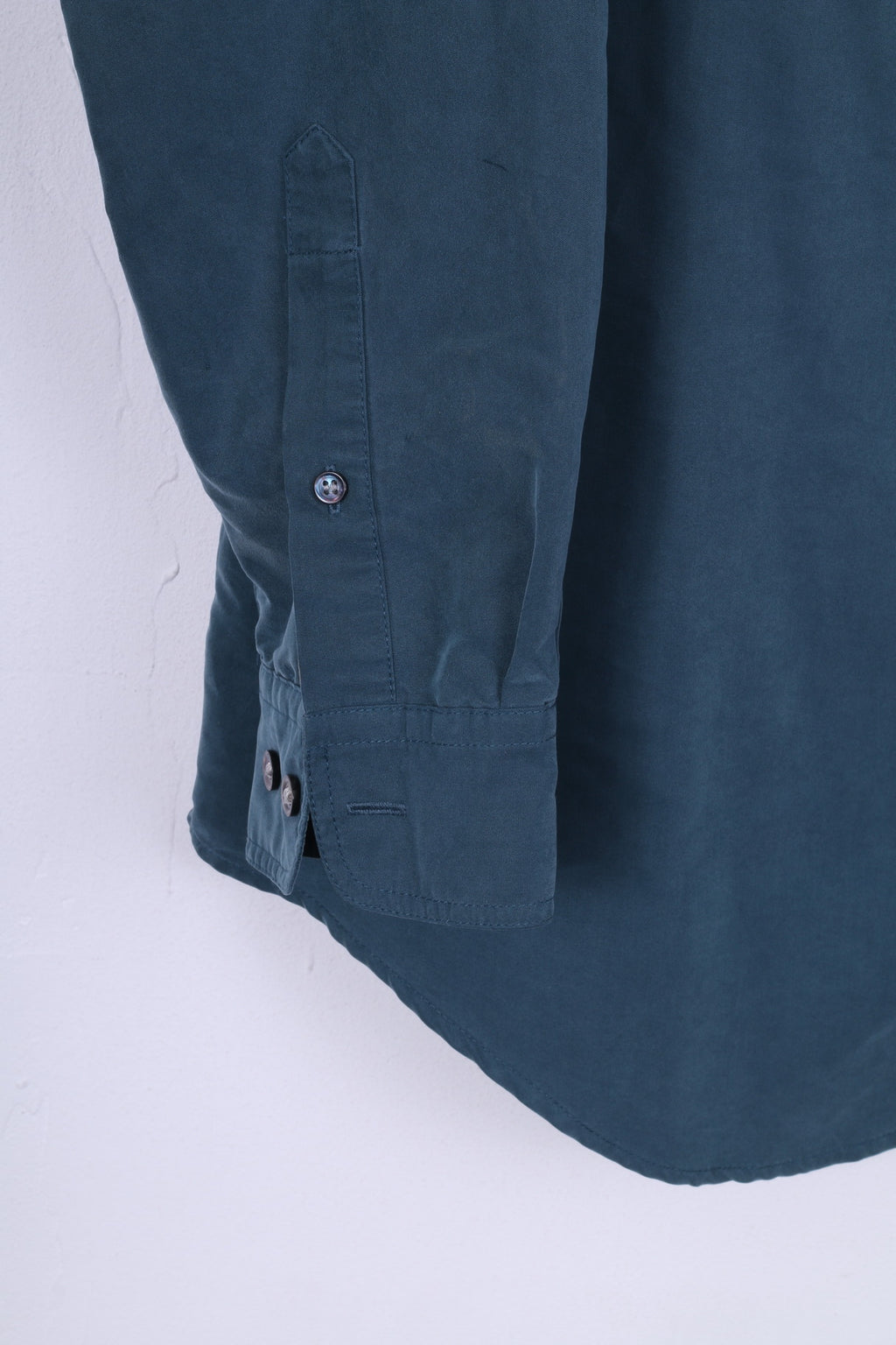 Florentino London Camicia casual da uomo M verde scuro a maniche lunghe vintage