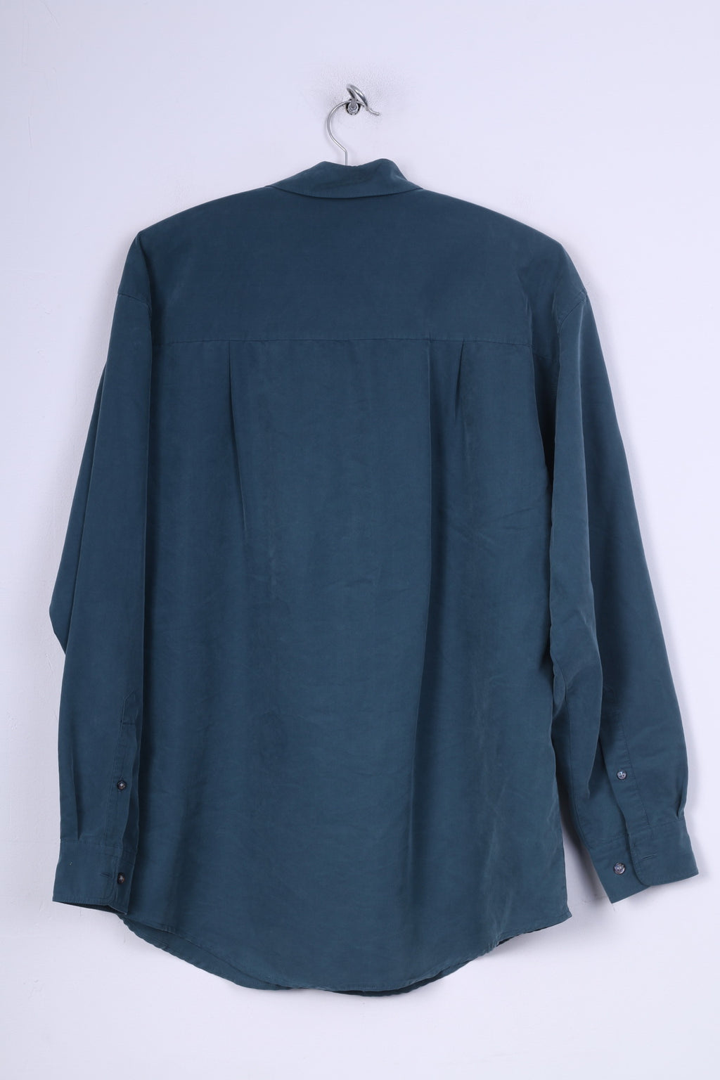 Florentino London Camicia casual da uomo M verde scuro a maniche lunghe vintage