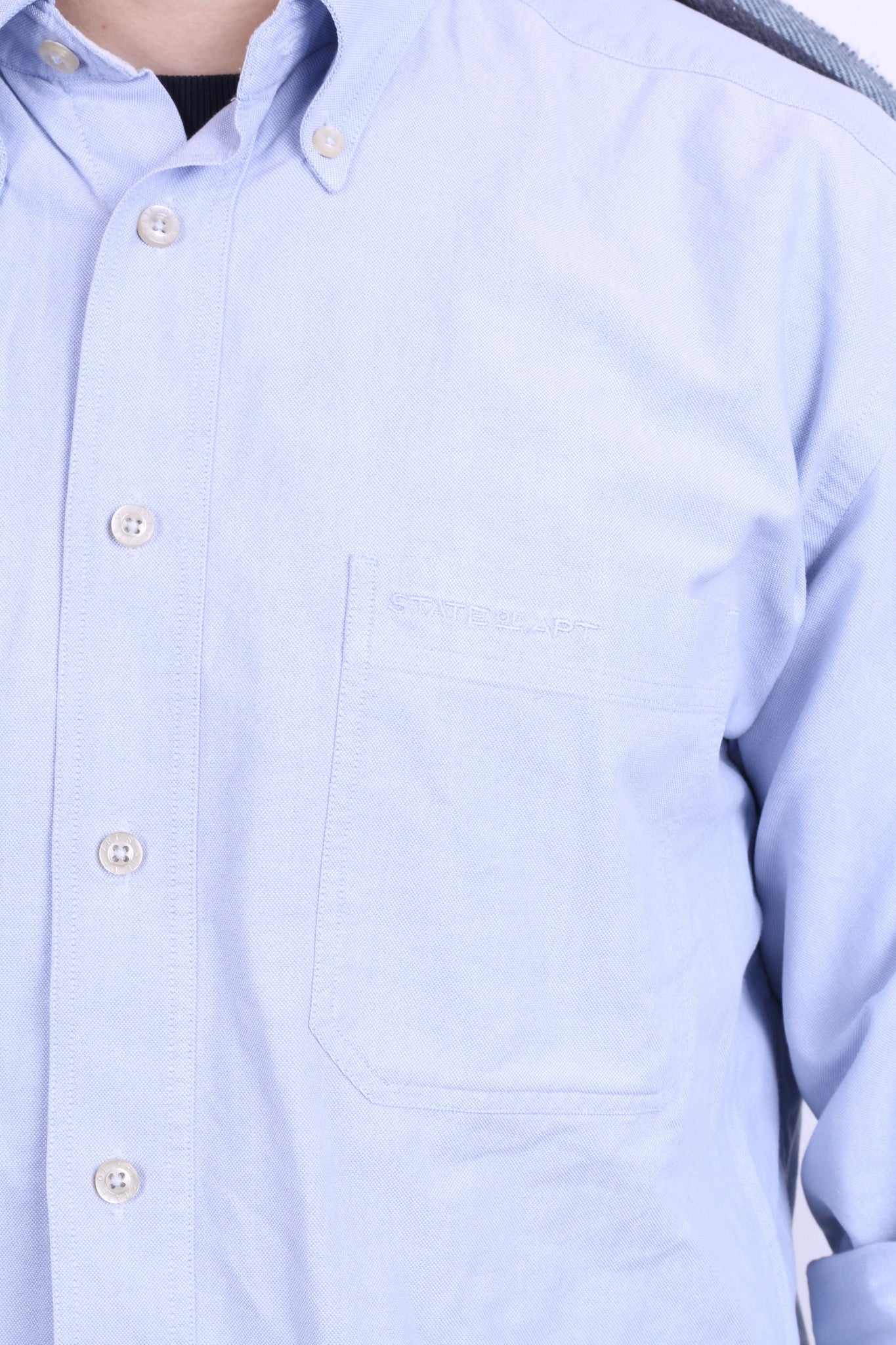 State of Art Mens M Casual Shirt Blue Cotton Classic - RetrospectClothes