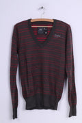 G-star Raw Denim Pull M Jumper V Neck Homme Rayé Gris