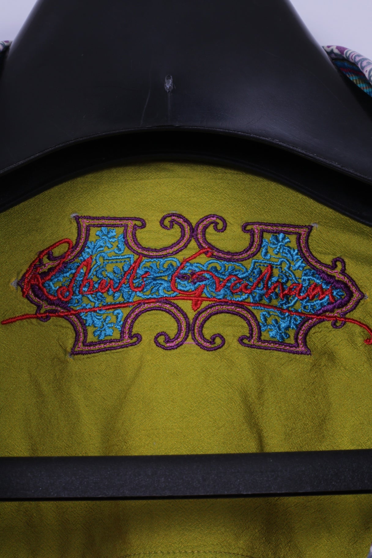 Robert Graham Mens XL Casual Shirt Purple Cotton Trim Silk Long Sleeve Classic Fit