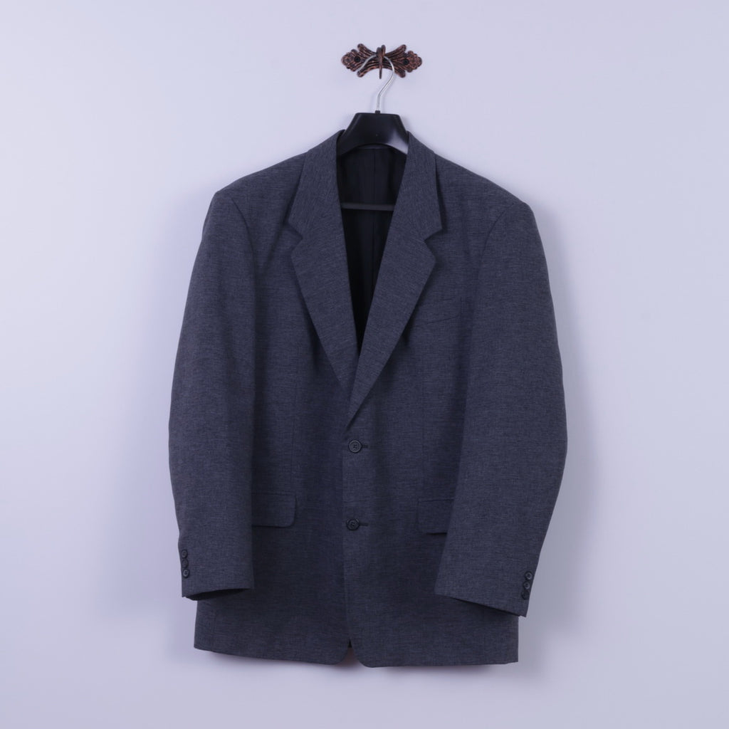 Berto Lucci Creazione Men 40 50 Blazer Blue Vintage Single Breasted Jacket