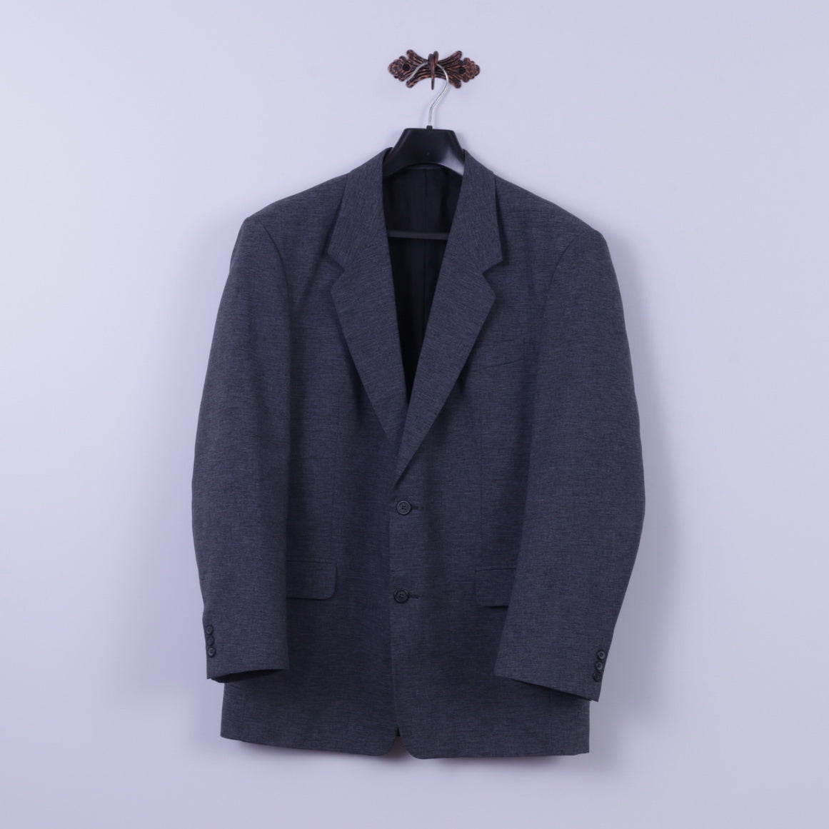 Berto Lucci Creazione Men 40 50 Blazer Blue Vintage Single Breasted Jacket