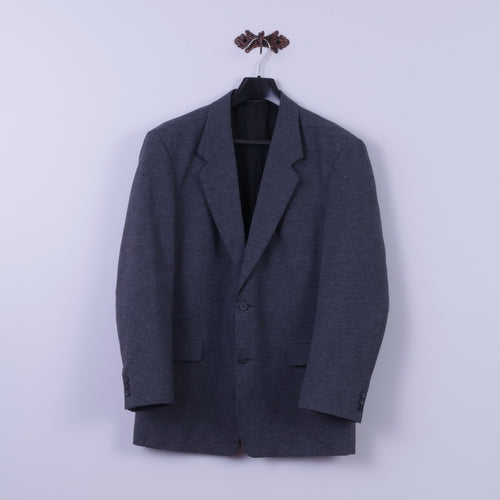 Berto Lucci Creazione Hommes 40 50 Blazer Bleu vintage Veste à simple boutonnage