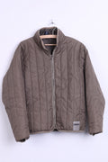 Diesel Womens M Nylon Jacket Khaki Quilted Top - RetrospectClothes