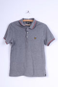 Lyle & Scott Mens M (S) Polo Shirt Grey Cotton Scotland Short Sleeve