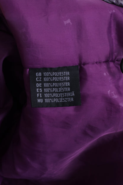 Epister Womens 38 Jacket Warm Printed Hooded Purple Zippered Winter Ski