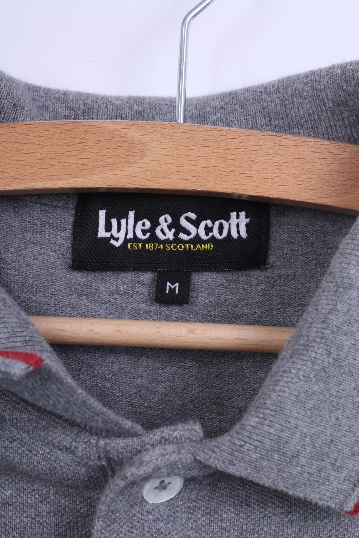 Lyle & Scott Mens M (S) Polo Shirt Grey Cotton Scotland Short Sleeve