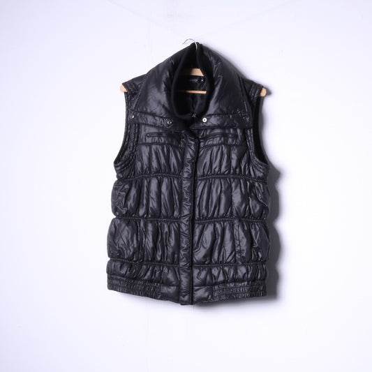 Orsay Womens 40 M/L Bodywarmer Full Zipper Rembourré Noir Brillant gilet en nylon