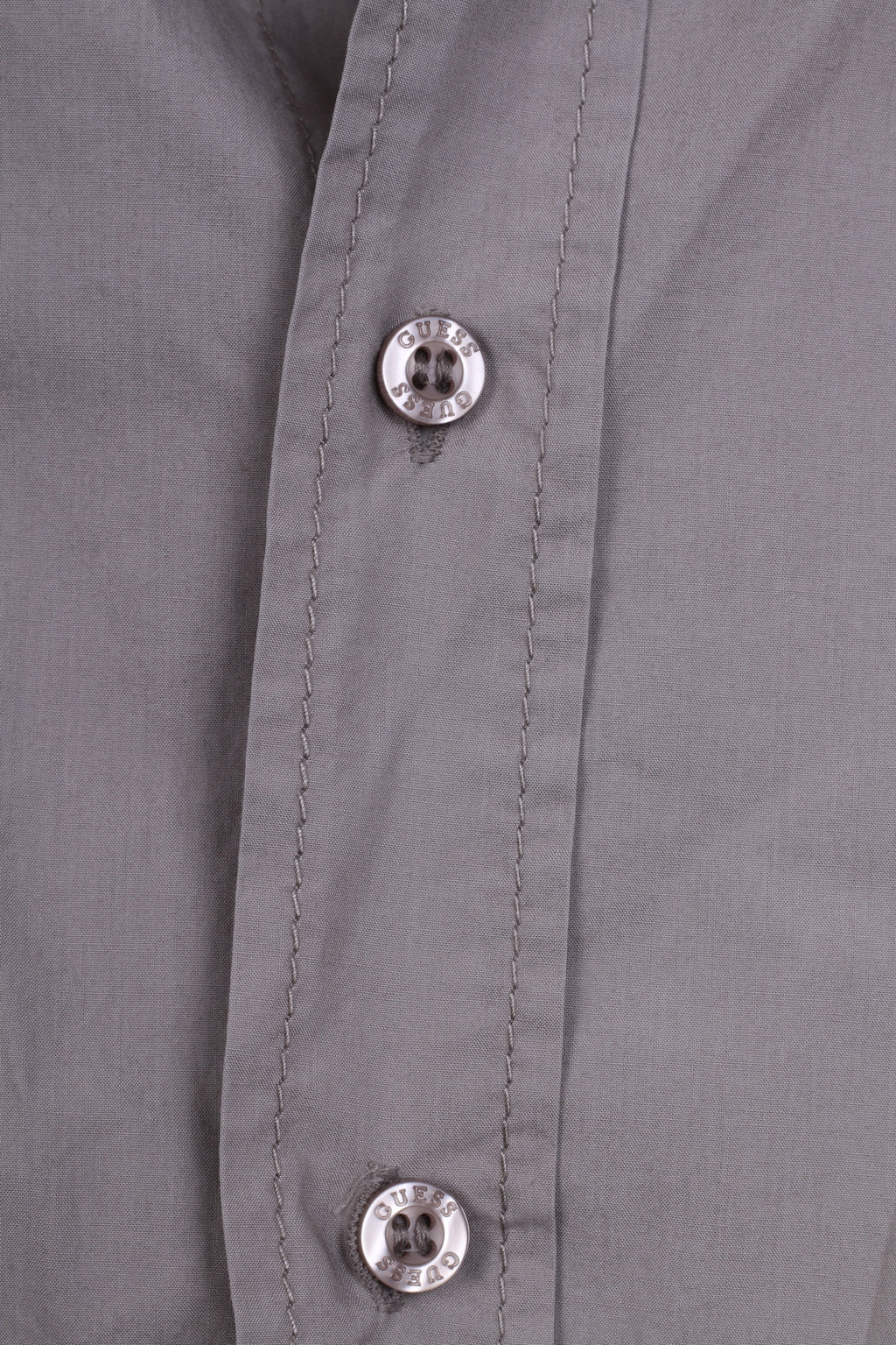 GUESS Camicia casual da uomo S in cotone grigio a maniche lunghe con colletto standard