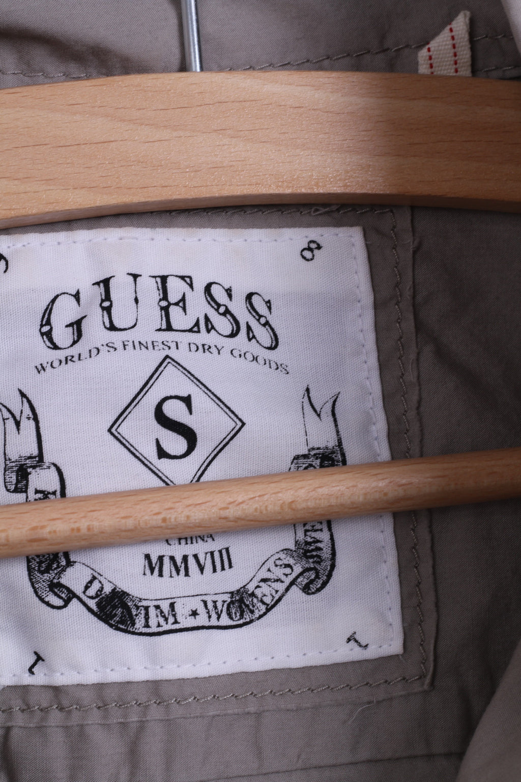GUESS Camicia casual da uomo S in cotone grigio a maniche lunghe con colletto standard
