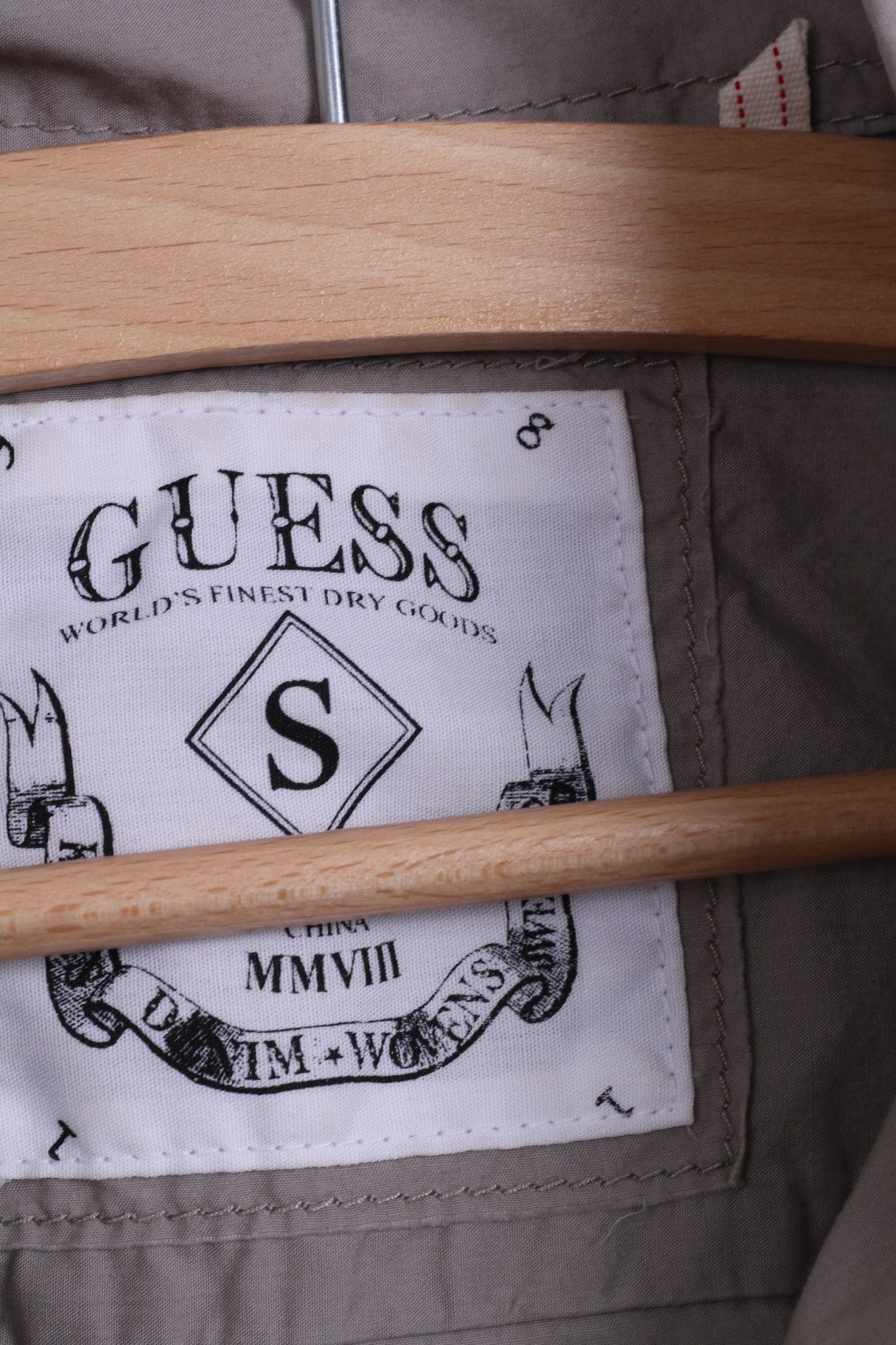 GUESS Camicia casual da uomo S in cotone grigio a maniche lunghe con colletto standard