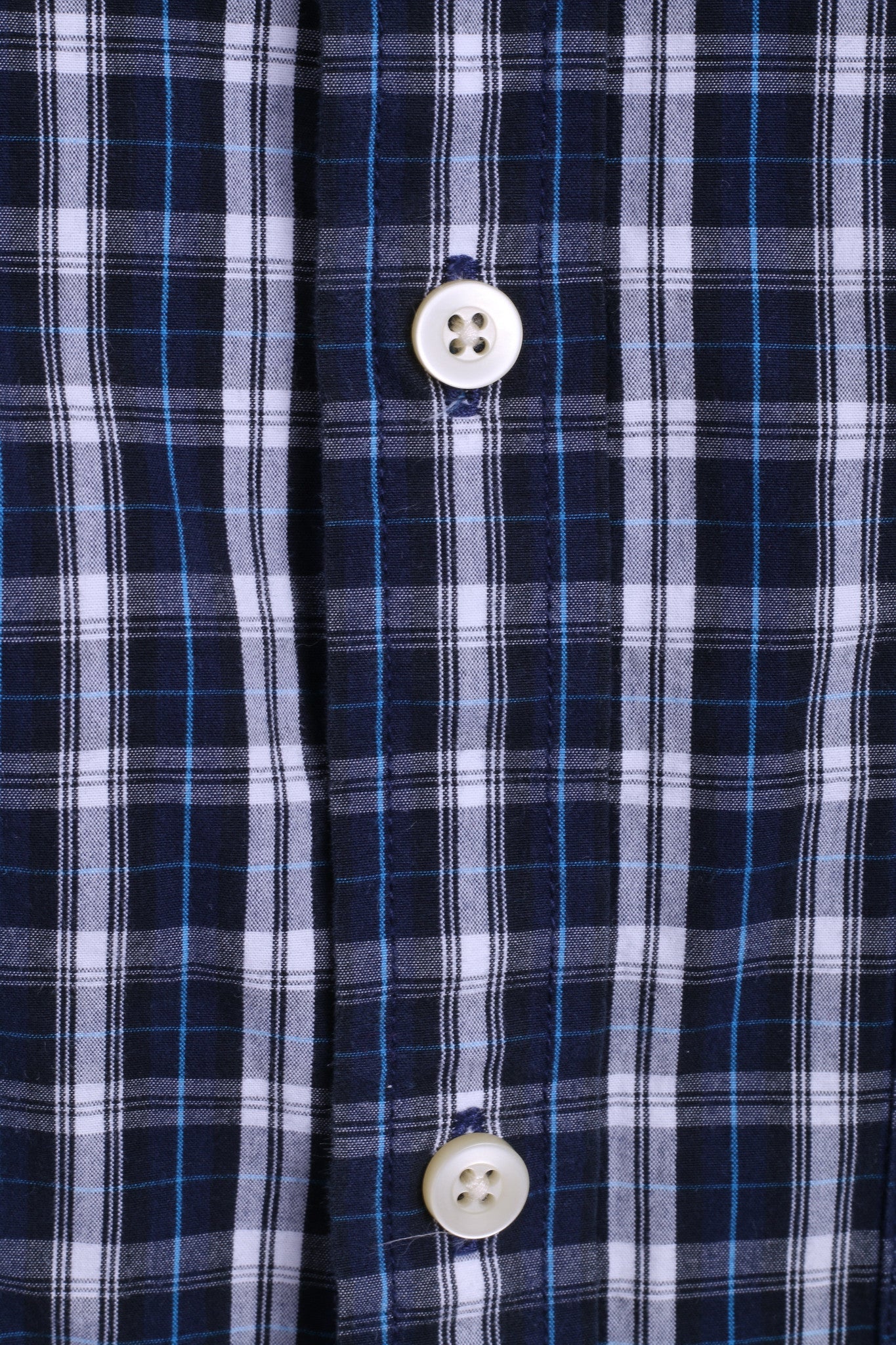 Merona Mens S Casual Shirt Check Navy Cotton Top - RetrospectClothes