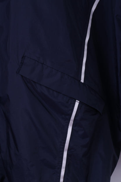 Umbro Giacca da uomo M in nylon blu scuro impermeabile con cappuccio nascosto Abbigliamento sportivo Top attivo