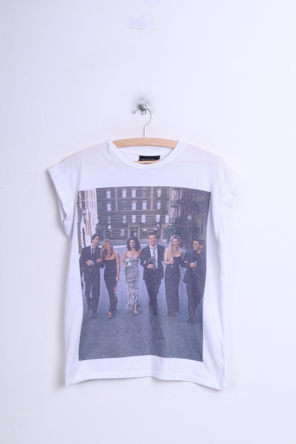 Atmosphere FRIENDS Womens 12 L Shirt White Crew Neck The Tv Series Cotton