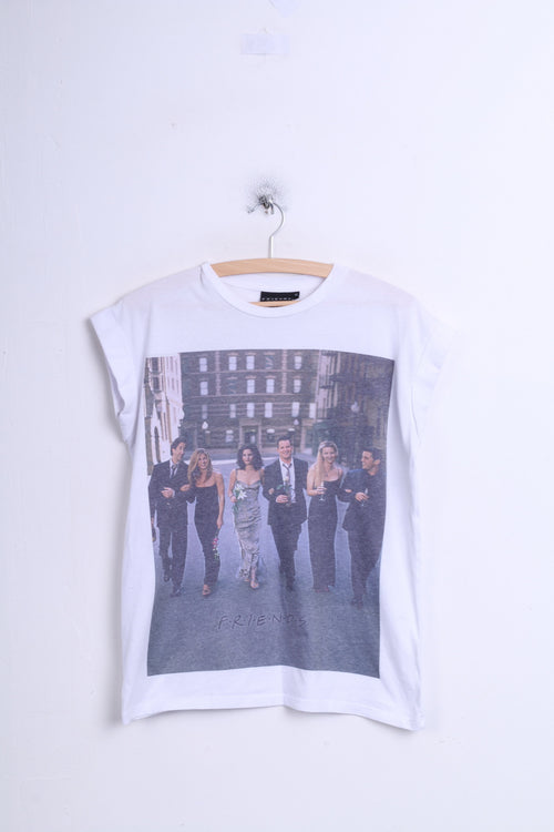 Atmosphere FRIENDS Womens 12 L Shirt White Crew Neck The Tv Series Cotton