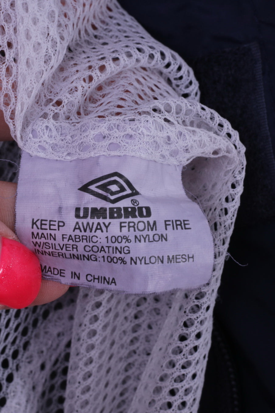 Umbro Hommes M Veste Marine Nylon Imperméable À Capuche Cachée Sportswear Haut Actif