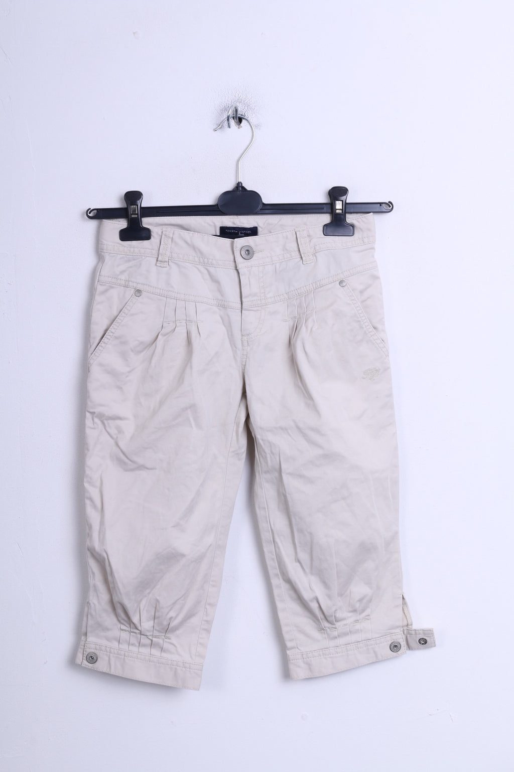 Tommy Hilfiger Womens Trousers 12 L Capri Beige Cotton - RetrospectClothes