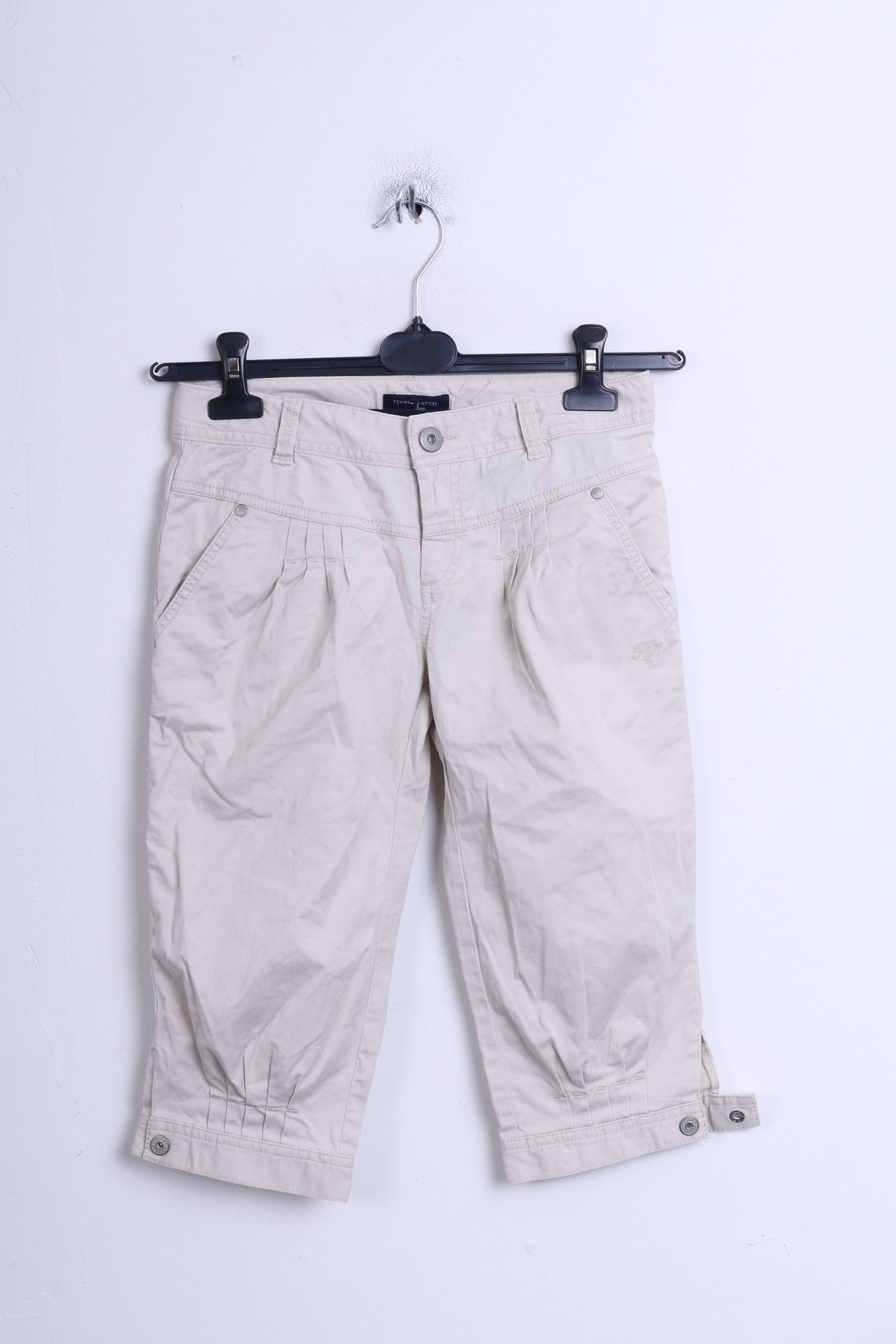 Tommy Hilfiger Womens Trousers 12 L Capri Beige Cotton - RetrospectClothes