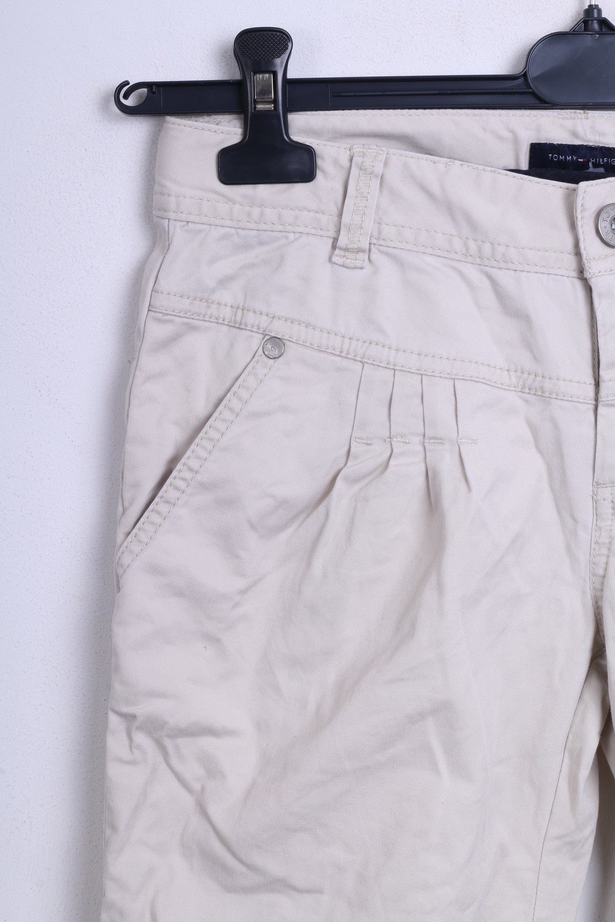 Tommy Hilfiger Womens Trousers 12 L Capri Beige Cotton - RetrospectClothes