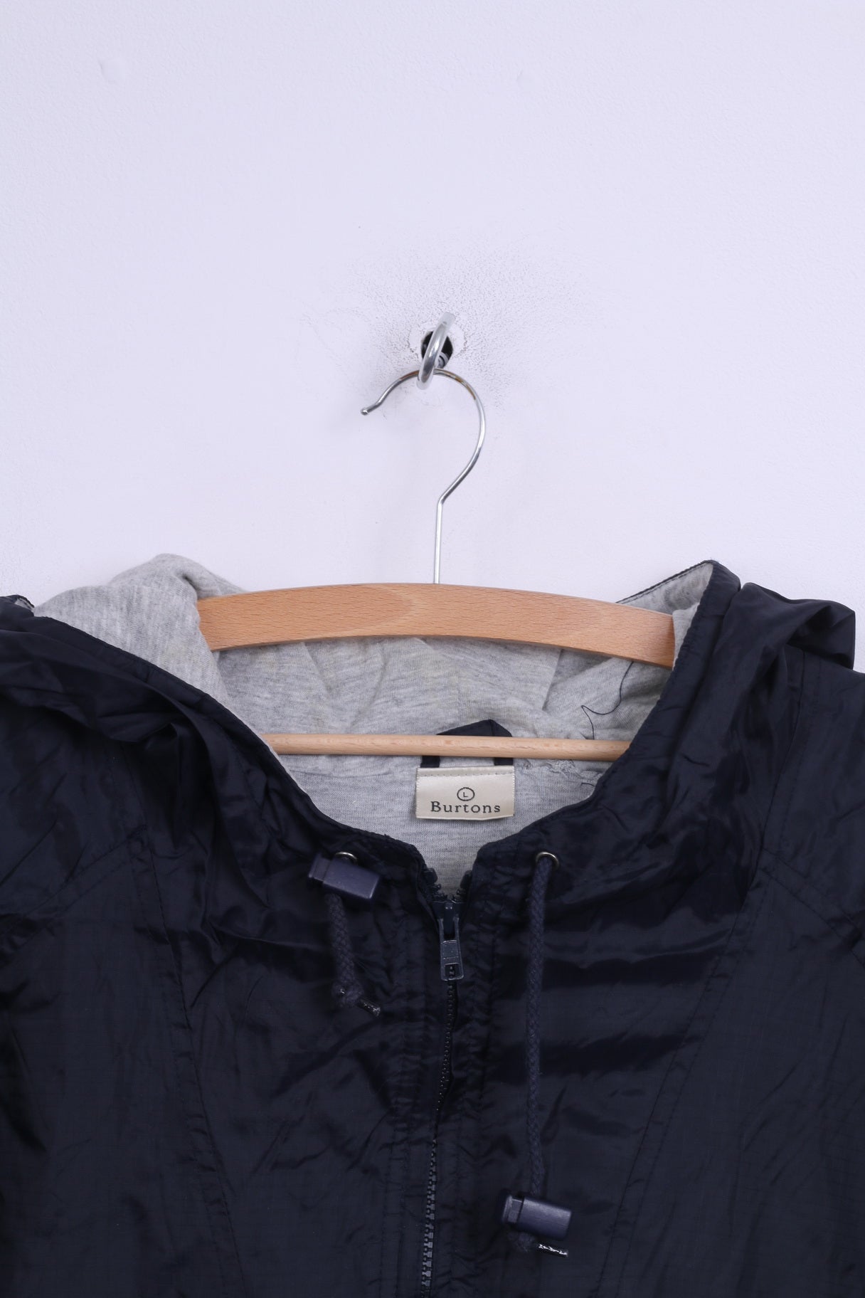 Burtons Veste L en nylon imperméable pour homme avec fermeture éclair complète et légère