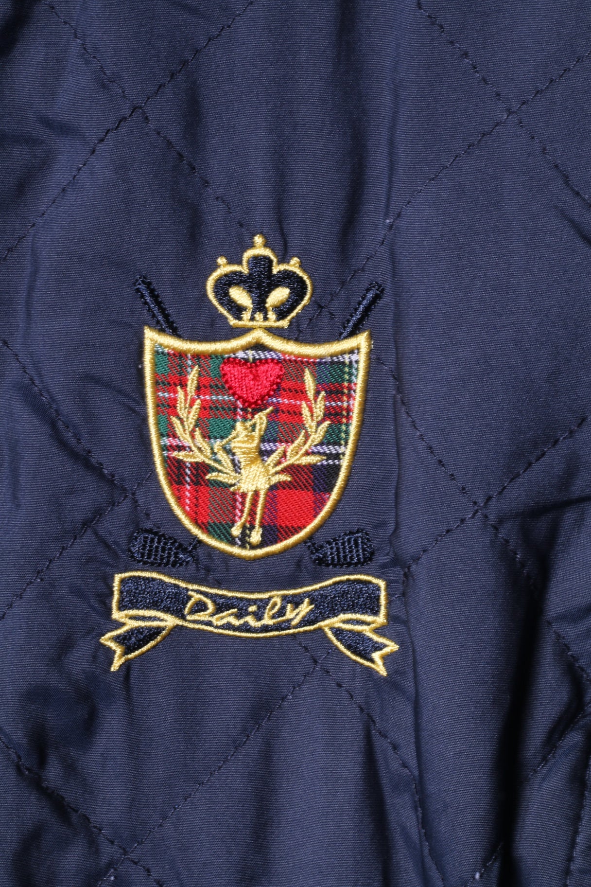 Daily WOMEN Womens L Jacket Navy Quilted Full Zipper Lightweight Top