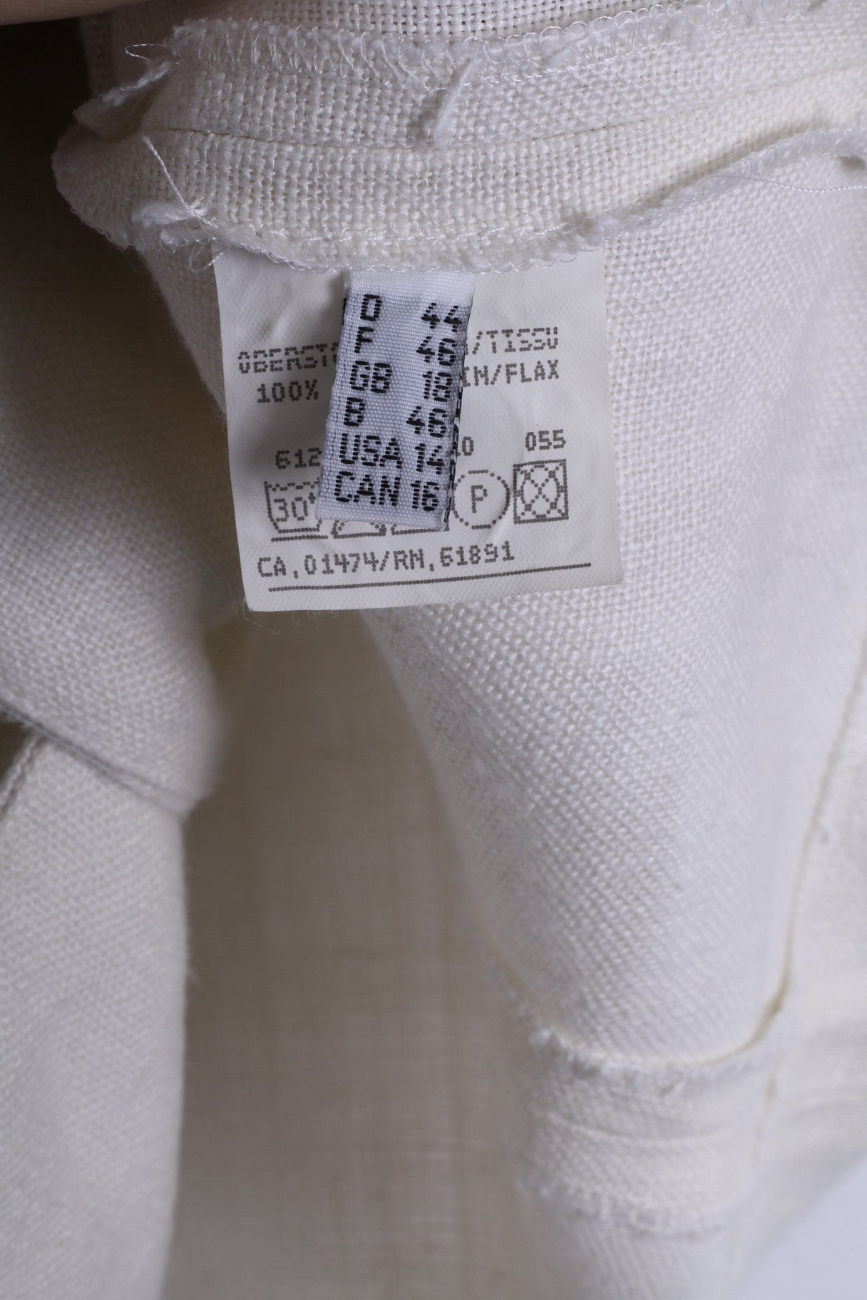 No name Womens 18 44 L Jacket Cream Linen Short Sleeve Blazer