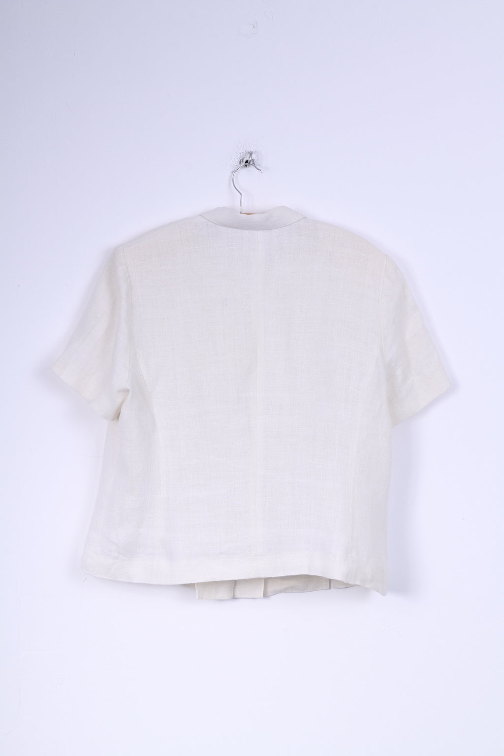 No name Womens 18 44 L Jacket Cream Linen Short Sleeve Blazer