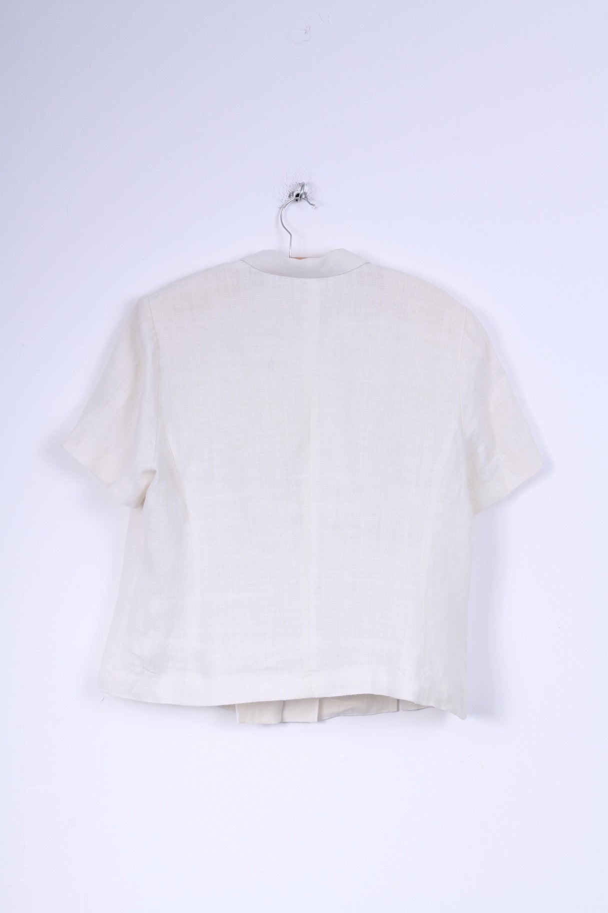 No name Womens 18 44 L Jacket Cream Linen Short Sleeve Blazer