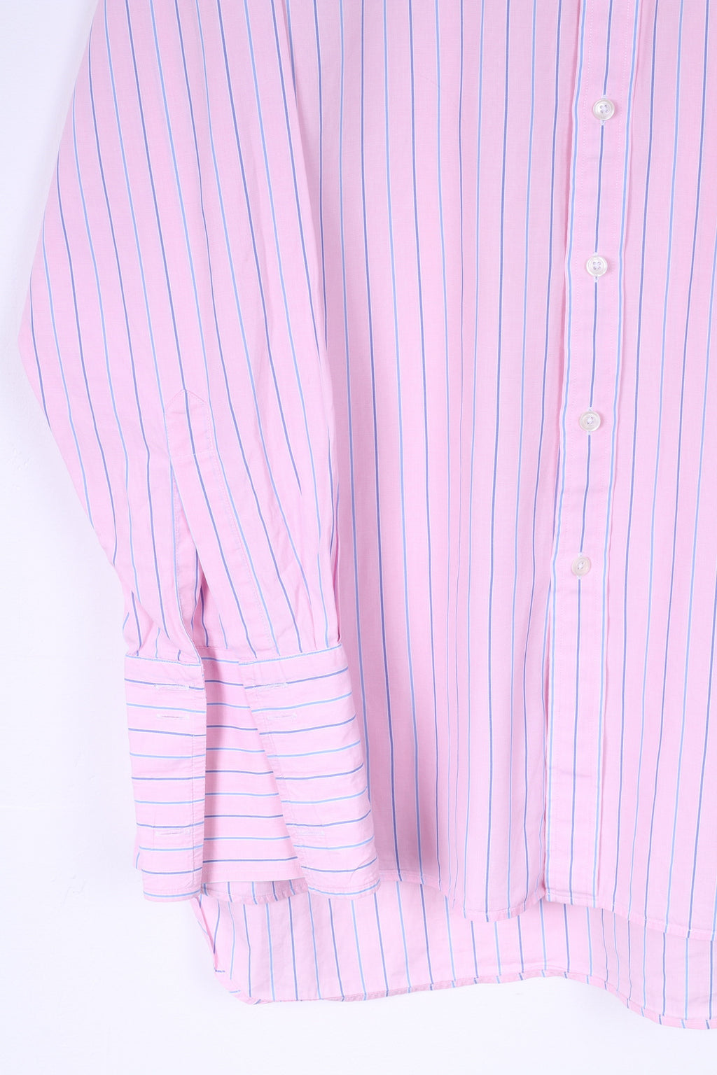 Joseph Turner Chemise décontractée pour homme 34 16,5 XL en coton rayé rose à manches longues