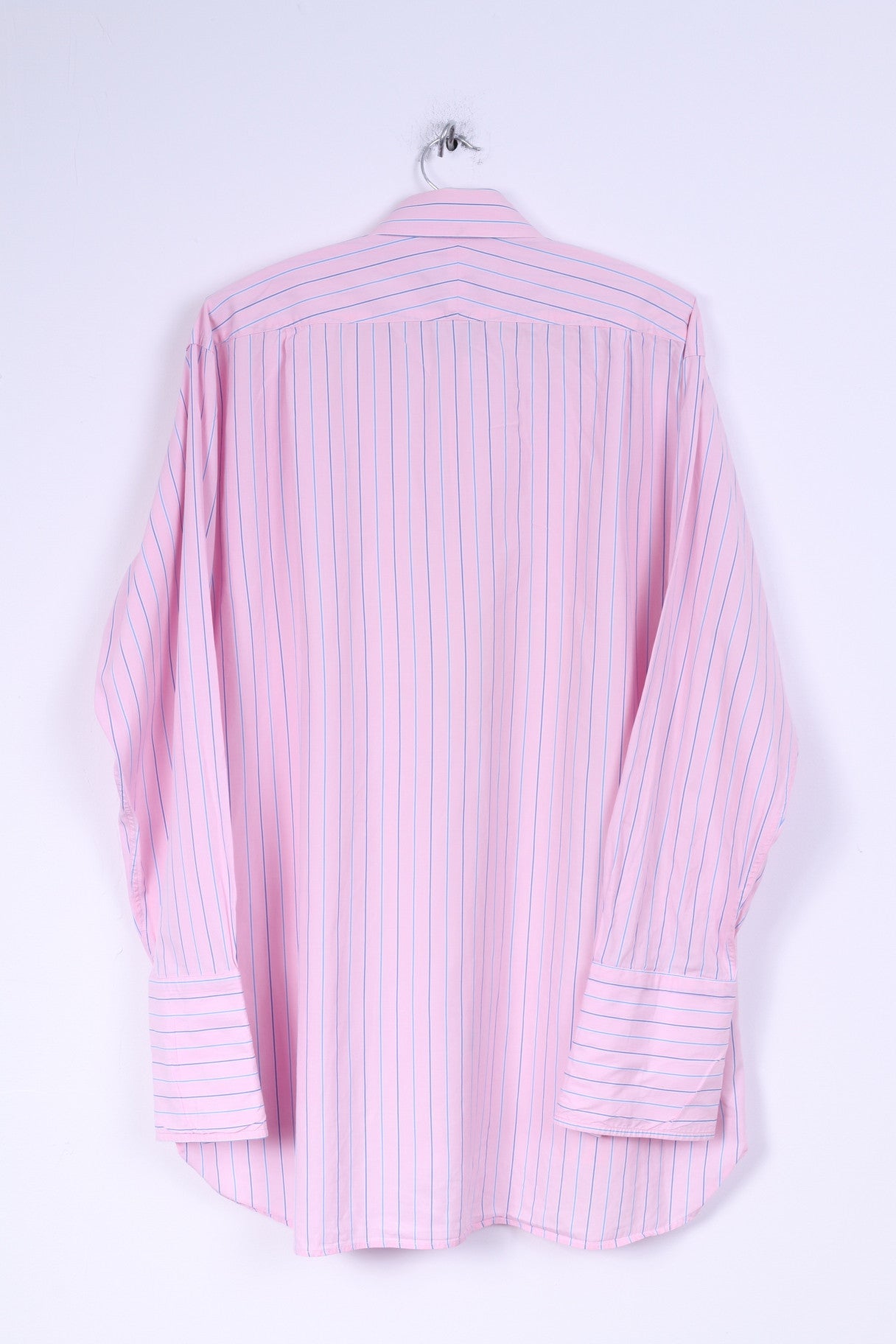 Joseph Turner Chemise décontractée pour homme 34 16,5 XL en coton rayé rose à manches longues