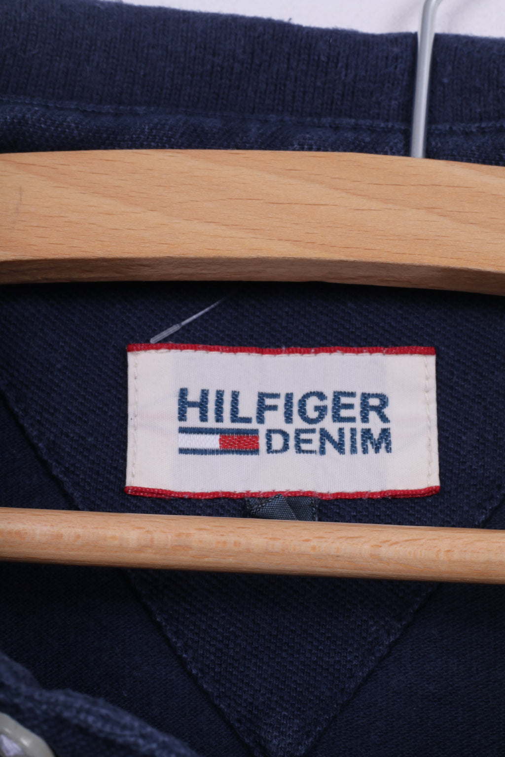 Polo Hilfiger Denim da uomo S in cotone blu scuro con bottoni dettagliati n. 8 