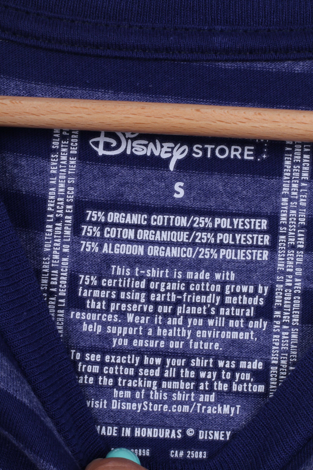 Disney Store Mens S T-Shirt Graphic Striped Navy Las Vegas Cotton Top